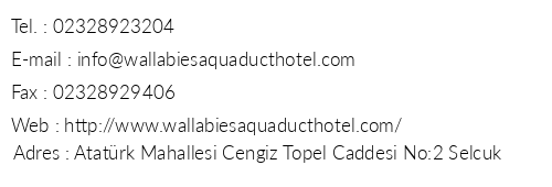 Wallabies Aquaduct Hotel telefon numaralar, faks, e-mail, posta adresi ve iletiim bilgileri